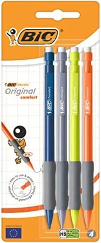 Bic Matic Original Comfort 0.7mm Mechanical Pencils, Box of 12, Black, Blue in Saudi Arabia