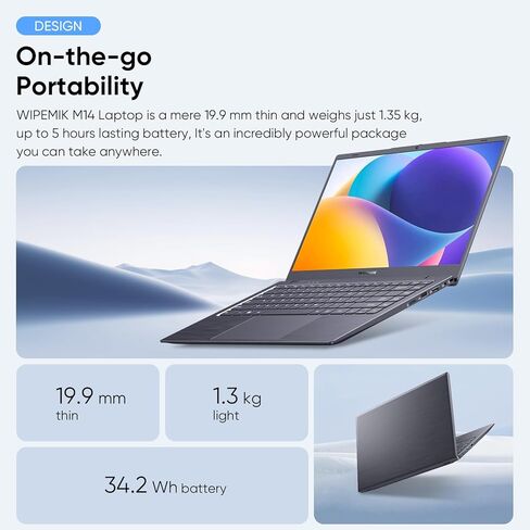 2024 Newest Laptop Computer, 8GB RAM Laptop 256GB SSD, Intel Celeron Processor Windows 11 Laptop, 14 Inch Full HD 1080P IPS School Laptop, Support 2.4G/5G WiFi, USB 3.0, Long Lasting Battery in Kuwait