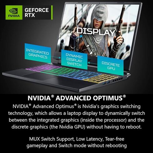 كمبيوتر محمول للألعاب acer Nitro 16، شاشة WUXGA 165 هرتز IPS مقاس 16 بوصة، AMD Ryzen 7 7840HS (تغلب على Intel i9-12900H)، NVIDIA GeForce RTX 4060، ذاكرة وصول عشوائي DDR5 سعة 24 جيجابايت، SSD 2 تيرابايت، WiFi 6E، لوحة مفاتيح بإضاءة خلفية، Windows 11 Pro in Saudi Arabia