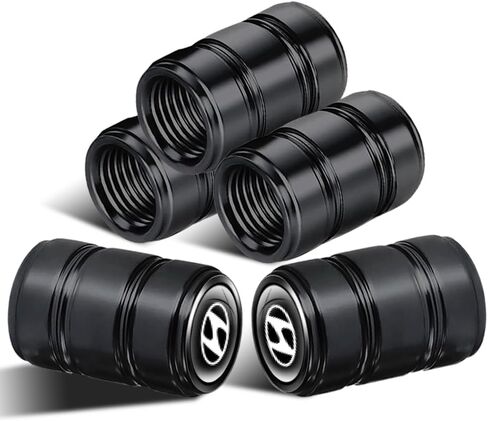 5 قطع من أغطية جذعية صمام الإطارات المعدنية مناسبة لسيارة Hyundai Elantra Sonata Tucson Santa fe Genesis Equus Azera Series أغطية صمامات، أغطية صمامات الهواء ملحقات تزيين التصميم - فضي in Kuwait