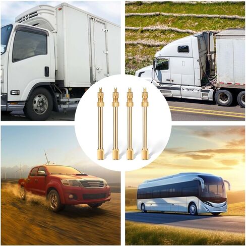 قضيب تمديد صمام الإطارات 4.3 بوصة، 4 عبوات من موسعات جذع الصمام الثقيلة أغطية تمديد صمام العجلة النحاسية لإطارات RV، الشاحنة، المنزل المتنقل، المدرب، الالتقاط، المقطورة، الدراجة النارية، سهلة التركيب، درجة OEM in Kuwait