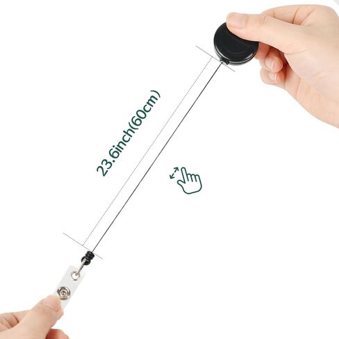 Simetufy 36 Pack Badge Reels Retractable Badge Holders Badge Clip for ID Holder, Name Card Holder with Belt Clip, Black in Saudi Arabia