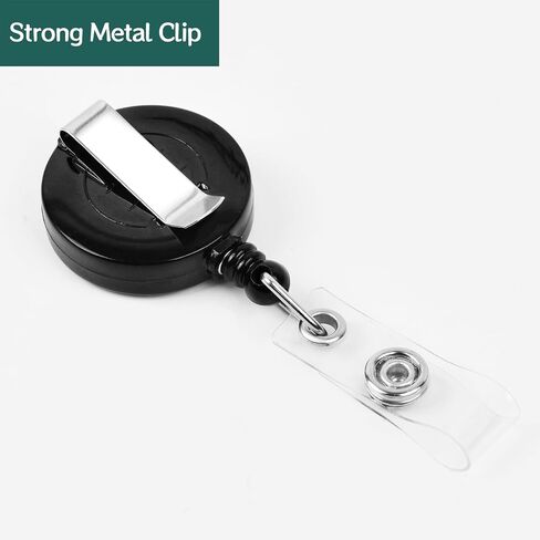 Simetufy 36 Pack Badge Reels Retractable Badge Holders Badge Clip for ID Holder, Name Card Holder with Belt Clip, Black in Saudi Arabia