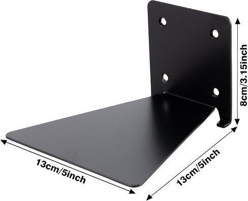 مجموعة VASGOR مكونة من 4 أرفف كتب عائمة غير مرئية، منظم أرفف كتب مثبت على الحائط شديد التحمل، حامل أرفف معدنية مثبت على الحائط للكتب (4، أسود) in Kuwait