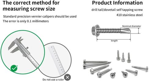 Alloy 355 Piece Stainless Steel Self-Tapping Screws Kit for Metal - Hex Washer Head and TEK Head Combo Set for Industrial Maintenance and Repair。 self Tapping Screws for Metal self Tapping Screws in Kuwait