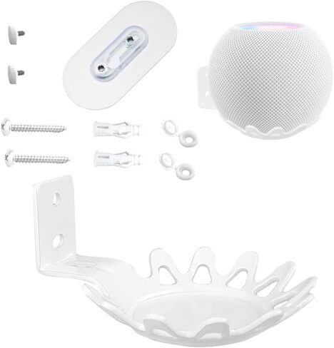 حامل تثبيت على الحائط لجهاز Homepod Mini (خالي من الحفر، معدن قوي، طلاء نهائي متين، سهل التركيب على الحائط، متوافق مع Homepod Mini، أبيض) in Kuwait