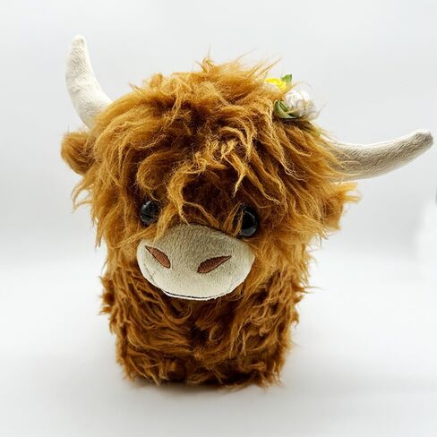 Highland Cow Cartoon Plush Slippers, Fluffy Scottish Cattle Slipper for Women and Men, Fuzzy Animals Cow House Shoes Valentines Gifts in Saudi Arabia