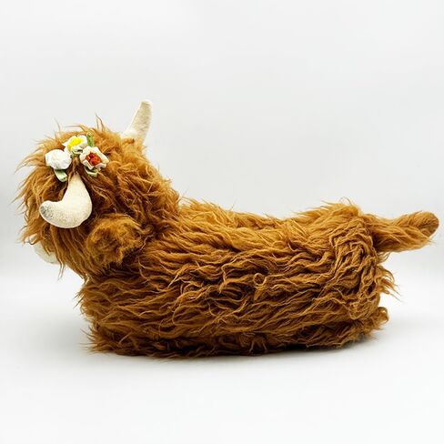 Highland Cow Cartoon Plush Slippers, Fluffy Scottish Cattle Slipper for Women and Men, Fuzzy Animals Cow House Shoes Valentines Gifts in Saudi Arabia