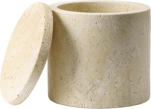 Navaris Marble Storage Jar - Thick & Durable Stone Pot with Lid - Kitchen and Home Canister Set - Kitchenware Storing Options - Add to Your Home Decor with Genuine Stone Container in Saudi Arabia
