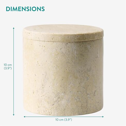 Navaris Marble Storage Jar - Thick & Durable Stone Pot with Lid - Kitchen and Home Canister Set - Kitchenware Storing Options - Add to Your Home Decor with Genuine Stone Container in Saudi Arabia