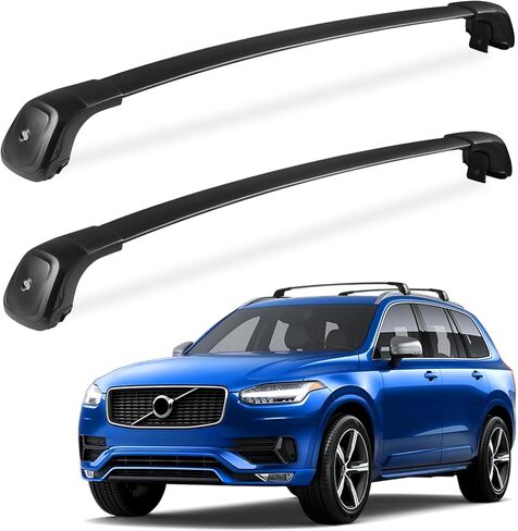 FengYu Roof Rack Cross Bars 260lbs Compatible with Volvo XC90 2016-2024,Heavy Duty Lockable Aluminum Roof Rails Crossbars Cargo Bars Canoe Snowboard Rooftop Black Carrier Luggage in Saudi Arabia