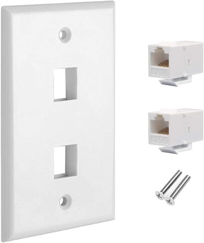 CAT.6 RJ45 Ethernet Wall Plate, OZXNO 1-Pack RJ45 Female to Female Keystone Jack Wallplate Removable Cat6 Inline Coupler Faceplate Compatible with Cat7/6/6e/5/5e Devices (1 Port) in Saudi Arabia
