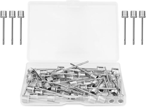 48 Pcs Ball Pump Needles, Air Pump Needles, Stainless Steel Inflation Needles for Sports Balls, Such as Basketball, Football, Rugby, Yoga Ball, Volleyball, with Portable Storage Box in Saudi Arabia