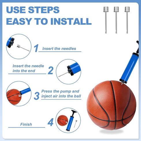 48 Pcs Ball Pump Needles, Air Pump Needles, Stainless Steel Inflation Needles for Sports Balls, Such as Basketball, Football, Rugby, Yoga Ball, Volleyball, with Portable Storage Box in Saudi Arabia