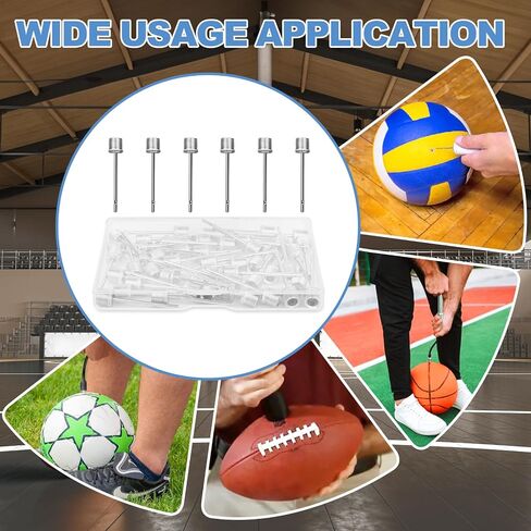 48 Pcs Ball Pump Needles, Air Pump Needles, Stainless Steel Inflation Needles for Sports Balls, Such as Basketball, Football, Rugby, Yoga Ball, Volleyball, with Portable Storage Box in Saudi Arabia