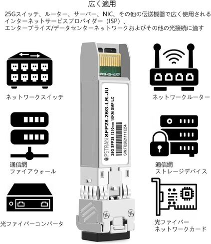 وحدة الإرسال والاستقبال الضوئية 25GBASE-LR SFP28 المتوافقة مع Juniper JNP-SFP-25G-LR 25G SFP28 1310nm 10km DDM دوبلكس LC SMF in Kuwait