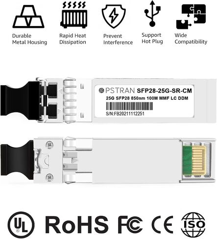 وحدة الإرسال والاستقبال الضوئية 25GBASE-LR SFP28 المتوافقة مع Juniper JNP-SFP-25G-LR 25G SFP28 1310nm 10km DDM دوبلكس LC SMF in Kuwait