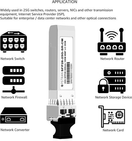 وحدة الإرسال والاستقبال الضوئية 25GBASE-LR SFP28 المتوافقة مع Juniper JNP-SFP-25G-LR 25G SFP28 1310nm 10km DDM دوبلكس LC SMF in Kuwait