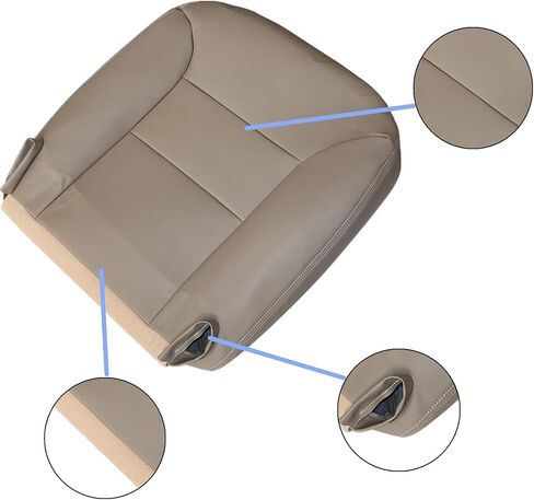 غطاء مقعد السائق الأمامي السفلي جلد بديل 522 Med Tan متوافق مع Chevy Silverado Tahoe Suburban GMC Sierra Yukon 1995 1996 1997 1998 1999 in Kuwait
