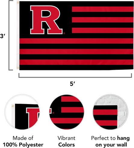 لافتات أعلام RTX من Desert Cactus Rutgers Flag University of New Jersey 100% بوليستر للاستخدام الداخلي والخارجي 3x5 (Style Nation) in Saudi Arabia