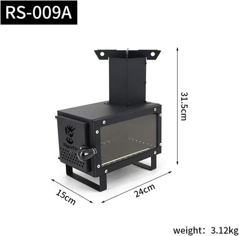 موقد صاروخ صغير مع حقيبة حمل - موقد تخييم محمول لحرق الخشب للطهي في الهواء الطلق، والتخييم، والنزهة، والشواء، والصيد، وصيد الأسماك - حجم صغير وخفيف الوزن - يمكن استخدامه على الطاولة in Kuwait