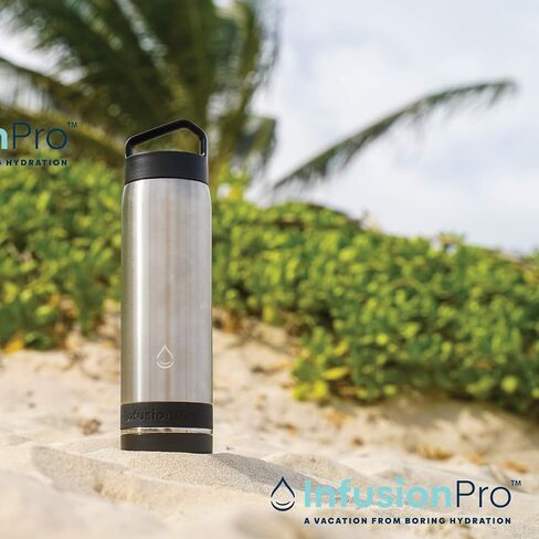 Infusion Pro Fruit Infuser Water Bottle Vacuum Insulated (20 oz) Stainless Steel : Includes Recipe eBook : Bottom Loading Water Infuser for More Flavor : Easy Cleaning : Great Gift Water Bottle in Saudi Arabia