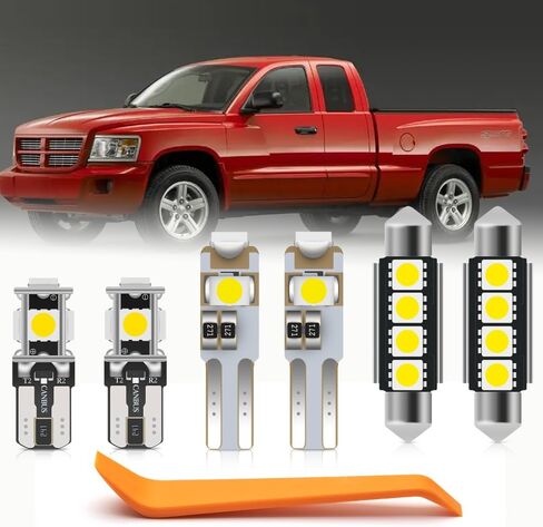 11pcs LED Interior Lights Bulb Kit for Dodge Dakota 2005 2006 2007 2008 2009 2011 Super Bright 6000K White Interior Light Bulbs Map Dome Glove Box Light Bulbs Package + Install Tool in Saudi Arabia