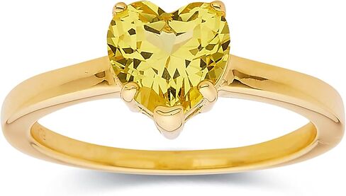 Solitaire Heart Ring in Yellow Sapphire, Blue Sapphire, Moissanite, Garnet, Pink Amethyst, Blue Topaz, Alexandrite Heart Ring for Women Mothers Day Gift for Her in Kuwait