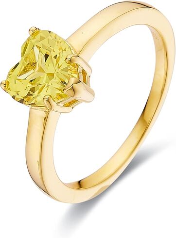 Solitaire Heart Ring in Yellow Sapphire, Blue Sapphire, Moissanite, Garnet, Pink Amethyst, Blue Topaz, Alexandrite Heart Ring for Women Mothers Day Gift for Her in Kuwait