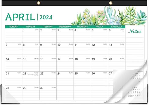 Desk Calendar 2024 - April 2024 - December 2024, 2024 Desk Calendar Large 12" x 17", Large Ruled Blocks, to-do List, Corner Protectors, Great Layout for Home, Office and School in Saudi Arabia