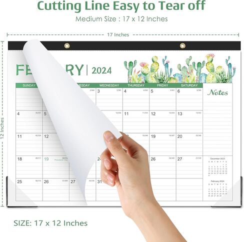 Desk Calendar 2024 - April 2024 - December 2024, 2024 Desk Calendar Large 12" x 17", Large Ruled Blocks, to-do List, Corner Protectors, Great Layout for Home, Office and School in Saudi Arabia
