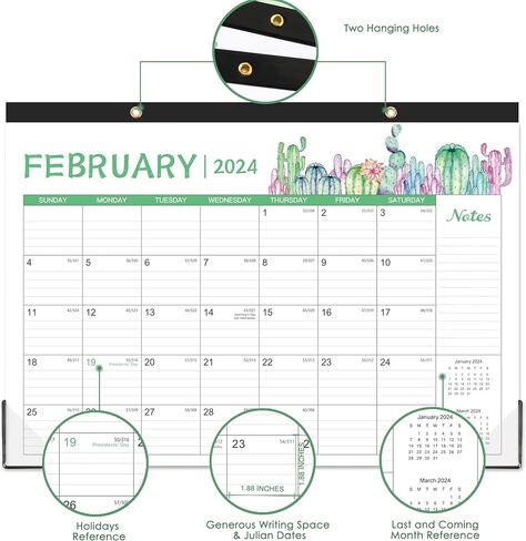 Desk Calendar 2024 - April 2024 - December 2024, 2024 Desk Calendar Large 12" x 17", Large Ruled Blocks, to-do List, Corner Protectors, Great Layout for Home, Office and School in Kuwait