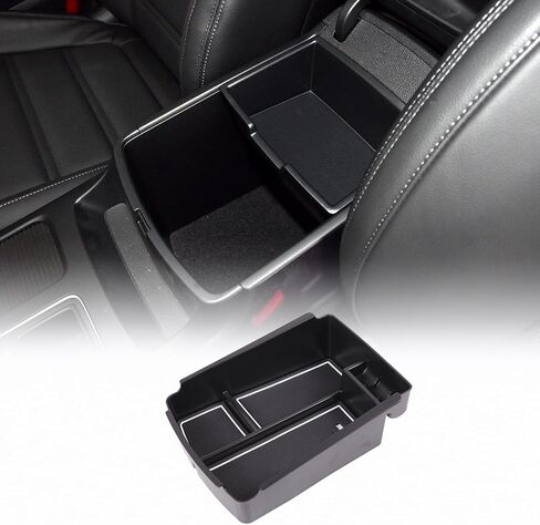 Center Console Armrest Storage Box Organizers Phone Tray Accessories for Kia Sorento 2016 2017 2018 2019 2020 Armrest Storage Box Secondary Insert Tray Coin Container Black Made of ABS (Armrest) in Saudi Arabia