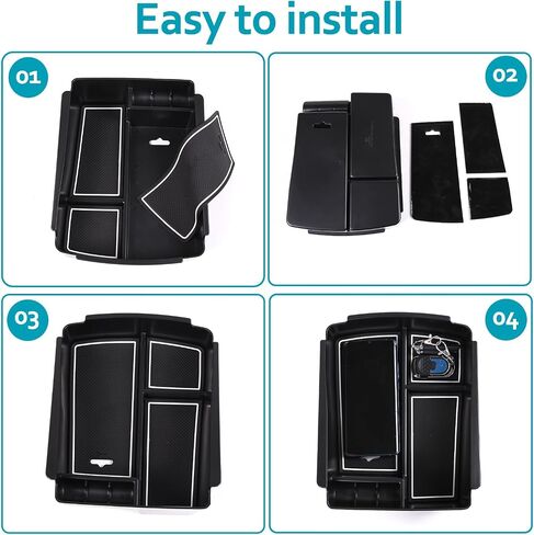 Center Console Armrest Storage Box Organizers Phone Tray Accessories for Kia Sorento 2016 2017 2018 2019 2020 Armrest Storage Box Secondary Insert Tray Coin Container Black Made of ABS (Armrest) in Saudi Arabia