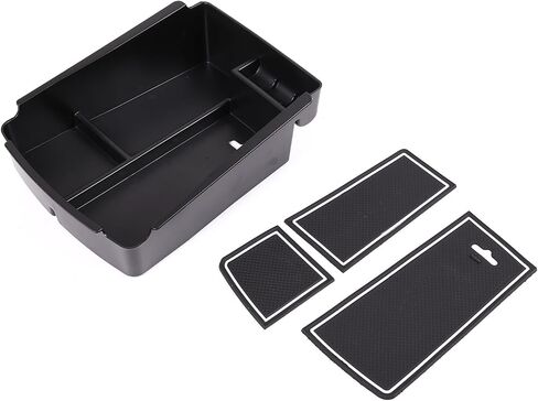 Center Console Armrest Storage Box Organizers Phone Tray Accessories for Kia Sorento 2016 2017 2018 2019 2020 Armrest Storage Box Secondary Insert Tray Coin Container Black Made of ABS (Armrest) in Saudi Arabia