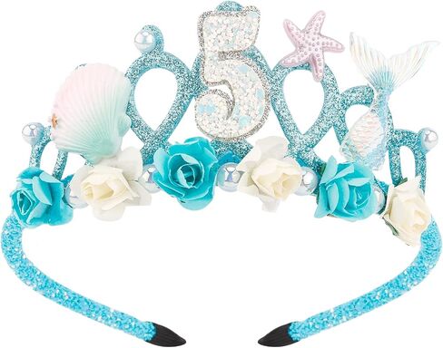 7th Birthday Headband Flower Birthday Crown for Girls 7th Birthday Decorations for Girl Pink Hair Band Cute 7 Year Old Princess Tiara Birthday Party Decorations Accessory in Saudi Arabia