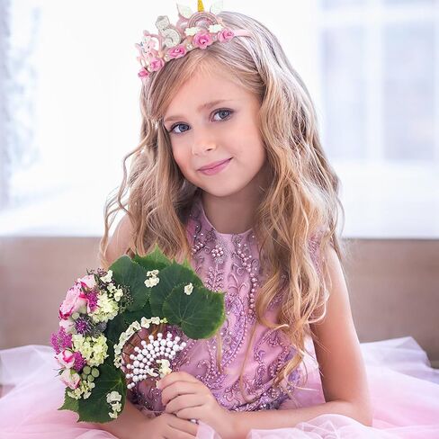 SuPoo 6th Birthday Headband Flower Crown for Girls Princess Tiara Decorations Hair Band Cute 6 Year Old Party Accessory in Kuwait