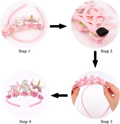 SuPoo 6th Birthday Headband Flower Crown for Girls Princess Tiara Decorations Hair Band Cute 6 Year Old Party Accessory in Kuwait