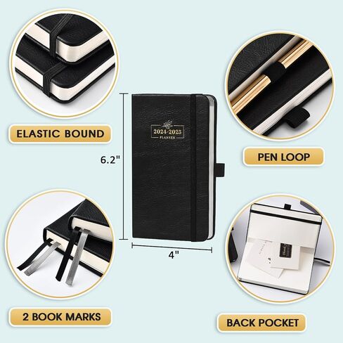 مخطط الجيب 2024-2025 - مخطط 2024-2025 يومي أسبوعي وشهري، تقويم جيب لمدة 17 شهرًا 2024-2025 للمحفظة مخطط شهري صغير الحجم، أغسطس 2024 - ديسمبر 2025، 4 بوصة × 6.2 بوصة - أسود in Kuwait