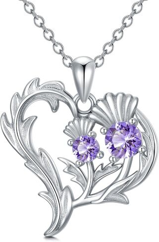 Scottish Thistle Necklace and Earrings Sterling Silver Scotland Thistle Jewelry Set Scottish Gifts for Women Girls in Saudi Arabia