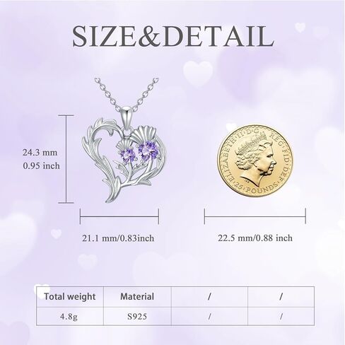 Scottish Thistle Necklace and Earrings Sterling Silver Scotland Thistle Jewelry Set Scottish Gifts for Women Girls in Saudi Arabia