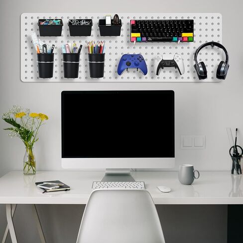 صناديق DEMEDO Pegboard أكواب PegBoard مع خطافات وحلقات مجموعة من 12 قطعة، ملحقات منظم لوحة Pegboard، منظم أدوات Pegboard لطاولة عمل مكتب المرآب وغرفة الحرف اليدوية، أسود in Kuwait