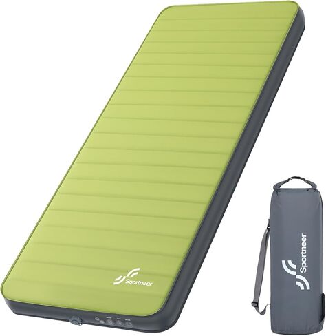 Sportneer Sleeping Pad for Camping, Self Inflating Air Mattress with Solid Foam Ultra Thick and Comfortable Portable Roll Up Mat Inflatable Outdoor Pad for High Altitudes Travel Adventures Blue in Saudi Arabia