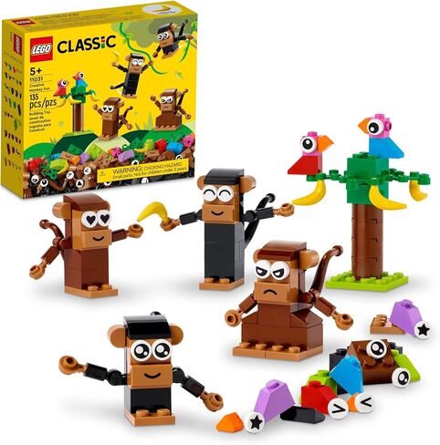 LEGO Classic Creative Monkey Fun 11031 Building Toy Set for Kids, Boys, and Girls Ages and Up, Makes a Great Gift for Grandchildren in Saudi Arabia