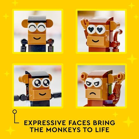 LEGO Classic Creative Monkey Fun 11031 Building Toy Set for Kids, Boys, and Girls Ages and Up, Makes a Great Gift for Grandchildren in Saudi Arabia
