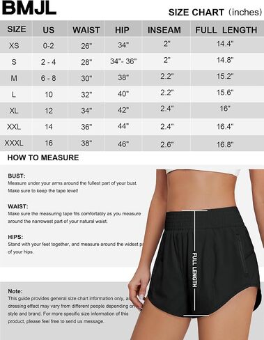 BMJL Womens High Waisted Shorts Athletic Running Shorts Workout Gym Quick Dry Flowy Shorts with Pockets in Saudi Arabia