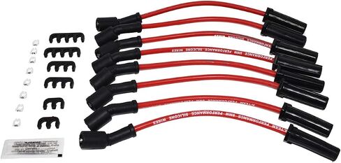A-Team Performance - Silicone Spark Plug Wires Set - Compatible with GMC Chevy Truck SUV 1999-2014 11" VORTEC LS LS1 LS2 LS3 LS6 LS7 4.8L 5.3L 5.7L 6.0L 6.2L 7.0L Red 8.0mm in Kuwait