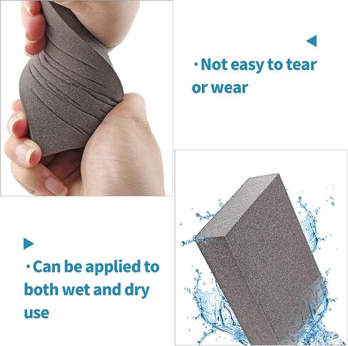 12pcs Sanding Sponge Washable and Reusable Sand Sponge, 220 Grit Sanding Block Kit Sandpaper Sponge for Wood Metal Drywall Furniture - Superfine Grade in Saudi Arabia