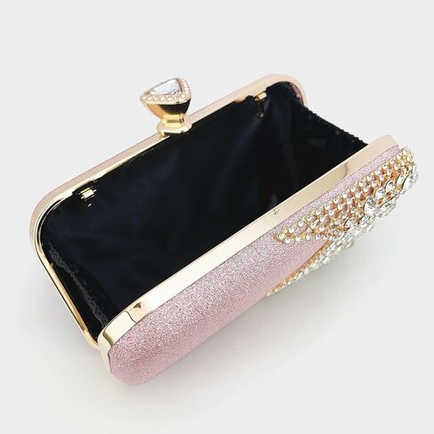 المرأة حقيبة الفاصل حجر الراين الترتر مساء حقيبة نصف القمر شكل كريستال الزفاف كوكتيل حزب محفظة متألقة in Kuwait