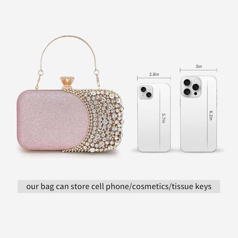 المرأة حقيبة الفاصل حجر الراين الترتر مساء حقيبة نصف القمر شكل كريستال الزفاف كوكتيل حزب محفظة متألقة in Kuwait